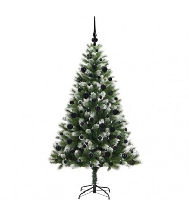 vidaXL Artificial Hinged Christmas Tree with Flocked Snow 180 cm