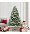 vidaXL Artificial Hinged Christmas Tree with Flocked Snow 210 cm