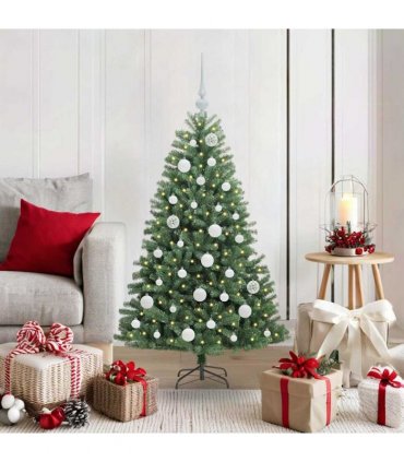 vidaXL Artificial Hinged Christmas Tree Green 120 cm PVC
