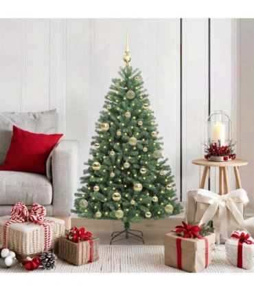 vidaXL Artificial Hinged Christmas Tree Green 120 cm PVC