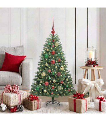 vidaXL Artificial Hinged Christmas Tree Green 120 cm PVC