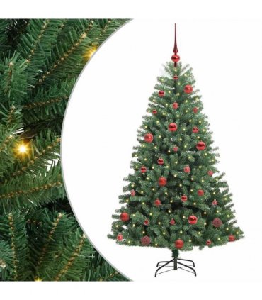 vidaXL Artificial Hinged Christmas Tree Green 150 cm PVC