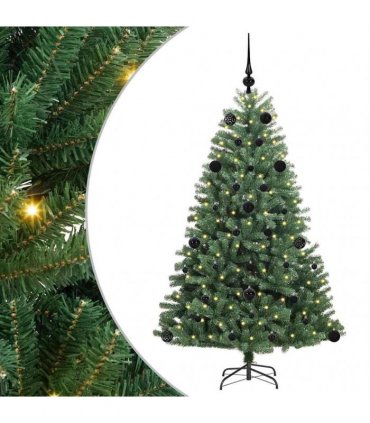 vidaXL Artificial Hinged Christmas Tree Green 150 cm PVC