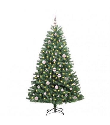 vidaXL Artificial Hinged Christmas Tree Green 150 cm PVC