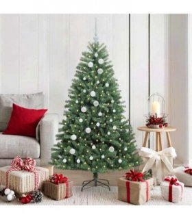 vidaXL Artificial Hinged Christmas Tree Green 150 cm PVC