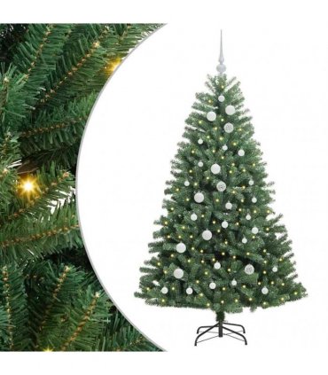 vidaXL Artificial Hinged Christmas Tree Green 150 cm PVC