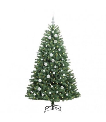 vidaXL Artificial Hinged Christmas Tree Green 150 cm PVC