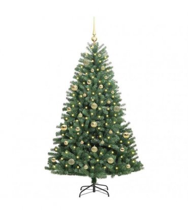 vidaXL Artificial Hinged Christmas Tree Green 150 cm PVC