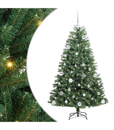 vidaXL Artificial Hinged Christmas Tree Green 150 cm PVC