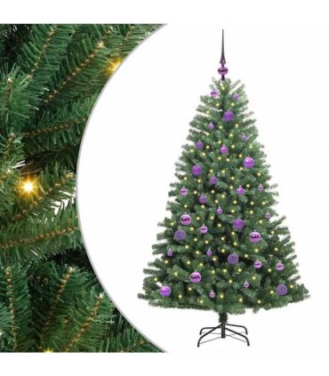 vidaXL Artificial Hinged Christmas Tree Green 150 cm PVC