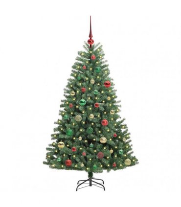 vidaXL Artificial Hinged Christmas Tree Green 150 cm PVC