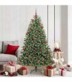 vidaXL Artificial Hinged Christmas Tree Green 180 cm PVC