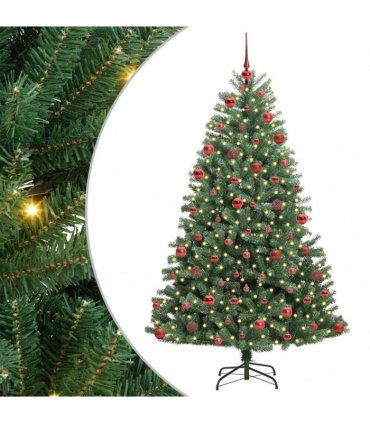 vidaXL Artificial Hinged Christmas Tree Green 180 cm PVC