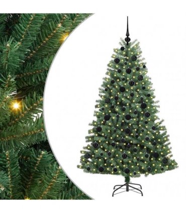 vidaXL Artificial Hinged Christmas Tree Green 180 cm PVC