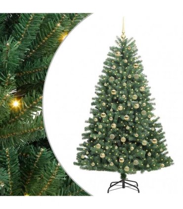 vidaXL Artificial Hinged Christmas Tree Green 180 cm PVC