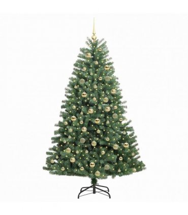 vidaXL Artificial Hinged Christmas Tree Green 180 cm PVC