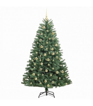 vidaXL Artificial Hinged Christmas Tree Green 180 cm PVC
