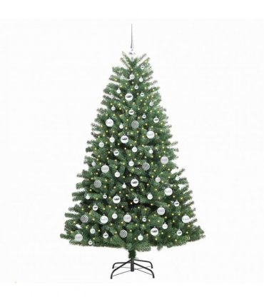 vidaXL Artificial Hinged Christmas Tree Green 180 cm PVC