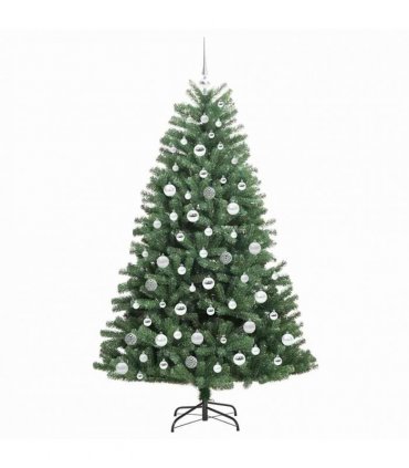 vidaXL Artificial Hinged Christmas Tree Green 180 cm PVC