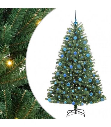 vidaXL Artificial Hinged Christmas Tree Green 180 cm PVC