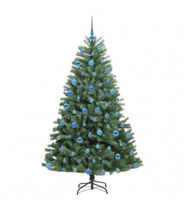 vidaXL Artificial Hinged Christmas Tree Green 180 cm PVC
