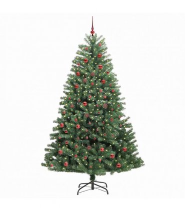 vidaXL Artificial Hinged Christmas Tree Green 210 cm PVC