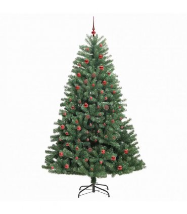 vidaXL Artificial Hinged Christmas Tree Green 210 cm PVC
