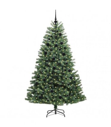 vidaXL Artificial Hinged Christmas Tree Green 210 cm PVC