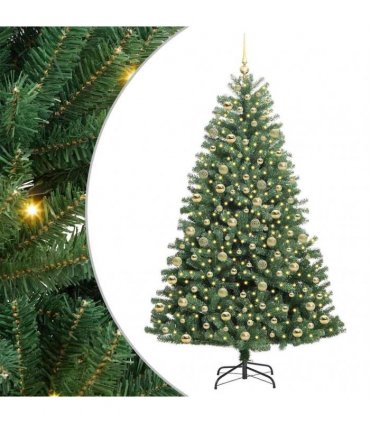 vidaXL Artificial Hinged Christmas Tree Green 210 cm PVC