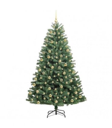 vidaXL Artificial Hinged Christmas Tree Green 210 cm PVC