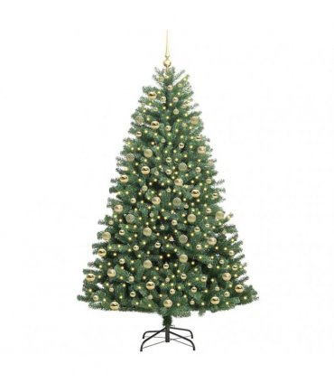 vidaXL Artificial Hinged Christmas Tree Green 210 cm PVC