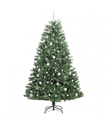 vidaXL Artificial Hinged Christmas Tree Green 210 cm PVC