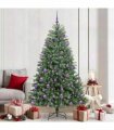 vidaXL Artificial Hinged Christmas Tree Green 210 cm PVC