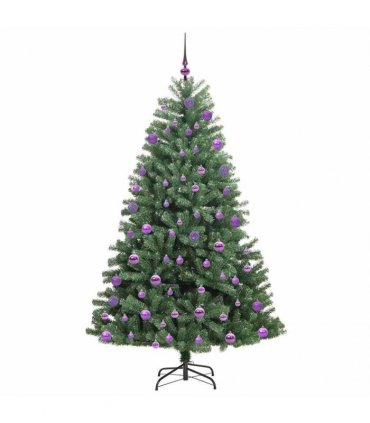 vidaXL Artificial Hinged Christmas Tree Green 210 cm PVC