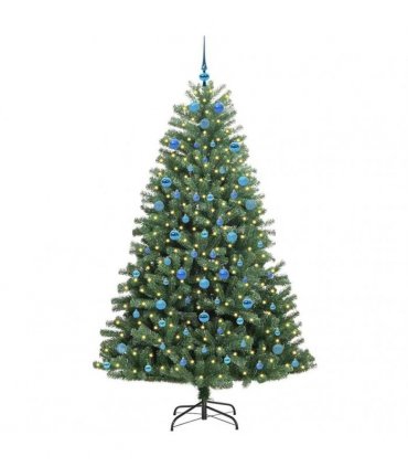 vidaXL Artificial Hinged Christmas Tree Green 210 cm PVC
