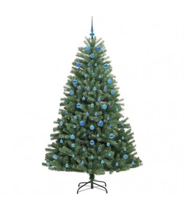 vidaXL Artificial Hinged Christmas Tree Green 210 cm PVC