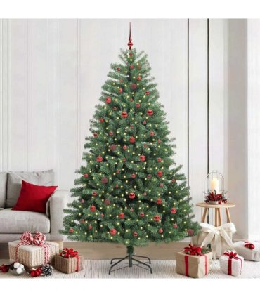 vidaXL Artificial Hinged Christmas Tree Green 240 cm PVC