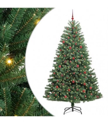 vidaXL Artificial Hinged Christmas Tree Green 240 cm PVC