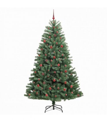 vidaXL Artificial Hinged Christmas Tree Green 240 cm PVC