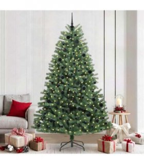 vidaXL Artificial Hinged Christmas Tree Green 240 cm PVC