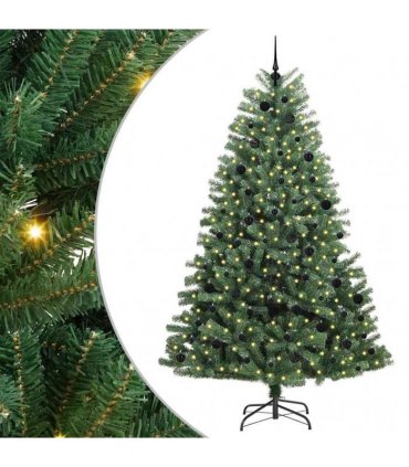 vidaXL Artificial Hinged Christmas Tree Green 240 cm PVC