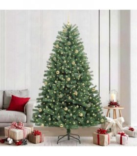 vidaXL Artificial Hinged Christmas Tree Green 240 cm PVC