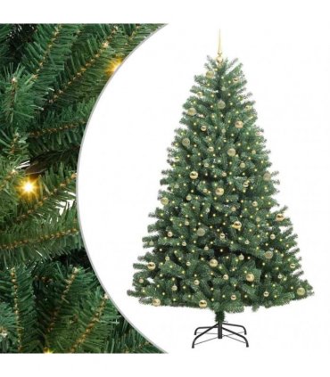 vidaXL Artificial Hinged Christmas Tree Green 240 cm PVC