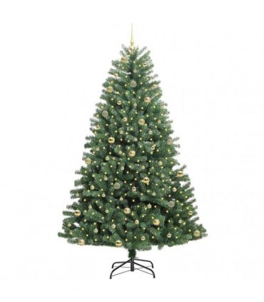 vidaXL Artificial Hinged Christmas Tree Green 240 cm PVC