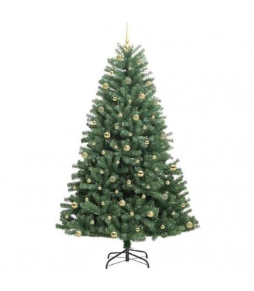 vidaXL Artificial Hinged Christmas Tree Green 240 cm PVC