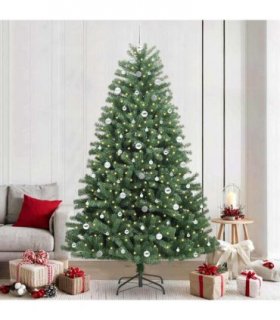 vidaXL Artificial Hinged Christmas Tree Green 240 cm PVC