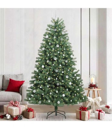 vidaXL Artificial Hinged Christmas Tree Green 240 cm PVC