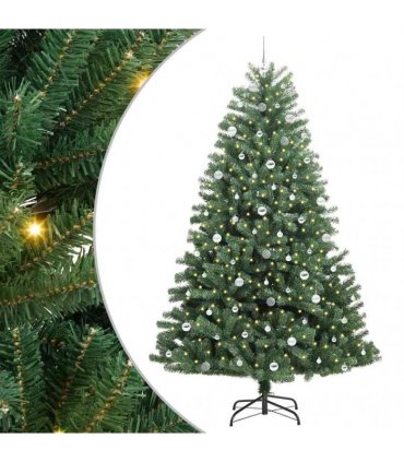 vidaXL Artificial Hinged Christmas Tree Green 240 cm PVC