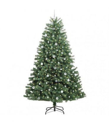 vidaXL Artificial Hinged Christmas Tree Green 240 cm PVC
