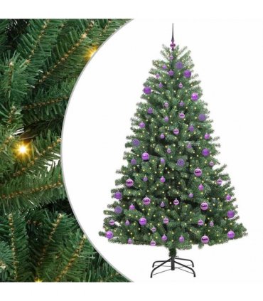 vidaXL Artificial Hinged Christmas Tree Green 240 cm PVC